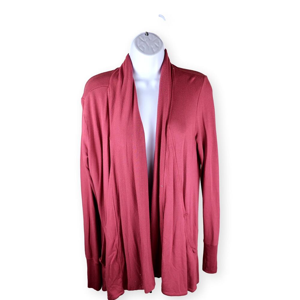 Athleta Pranayama Berry Mauve Long Sleeve Cardigan Wrap Sweater S